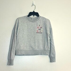 Scotch & Soda Amsterdam Gray Embroidered Crewneck Sweater Sweatshirt Medium